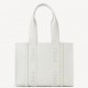 Chloe Woody Medium Tote Bag In White Calfskin