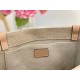 Chloe Woody Medium Tote Bag in Linen Canvas with Beige Leather