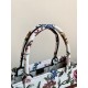 Dior Medium Book Tote Bag In White Dior Petites Fleurs Embroidery