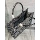 Dior Medium Book Tote Bag In Black Plan de Paris Embroidery