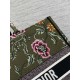 Dior Large Book Tote Bag In Green Dior Petites Fleurs Embroidery