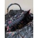 Dior Large Book Tote Bag In Black Dior Petites Fleurs Embroidery