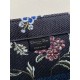 Dior Large Book Tote Bag In Black Dior Petites Fleurs Embroidery