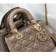 Dior Small Lady Dior My ABCDior Bag In Warm Taupe Cannage Lambskin