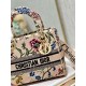 Dior Lady D-Lite Medium Bag In Beige Raffia Embroidered with Dior Petites Fleurs