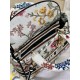 Dior Lady D-Lite Medium Bag In White Dior Petites Fleurs Embroidery