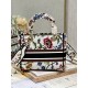 Dior Lady D-Lite Medium Bag In White Dior Petites Fleurs Embroidery