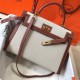 Hermes Kelly 32cm Bag In Canvas With Barenia Leather