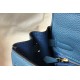 Hermes Kelly 32cm Retourne Bag in Blue Agate Clemence Leather GHW