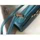 Hermes Kelly 32cm Retourne Bag in Blue Jean Clemence Leather GHW