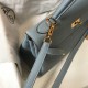 Hermes Kelly 32cm Retourne Bag in Blue Lin Clemence Leather GHW