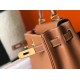 Hermes Kelly 32cm Retourne Bag in Gold Clemence Leather GHW