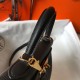 Hermes Kelly 32cm Retourne Bag in Black Clemence Leather GHW