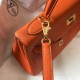 Hermes Kelly 32cm Retourne Bag in Orange Clemence Leather GHW