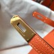 Hermes Kelly 32cm Retourne Bag in Orange Clemence Leather GHW