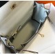 Hermes Kelly 32cm Retourne Bag in Pearl Grey Clemence Leather GHW