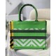 Dior Medium Book Tote Bag In Green D-Jungle Pop Embroidery