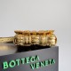 Bottega Veneta Small Cassette Bag In Gold Metallic Lambskin