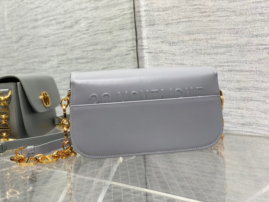 Dior 30 Montaigne Avenue Bag In Grey Box Calfskin