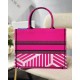 Dior Medium Book Tote Bag In Pink D-Jungle Pop Embroidery