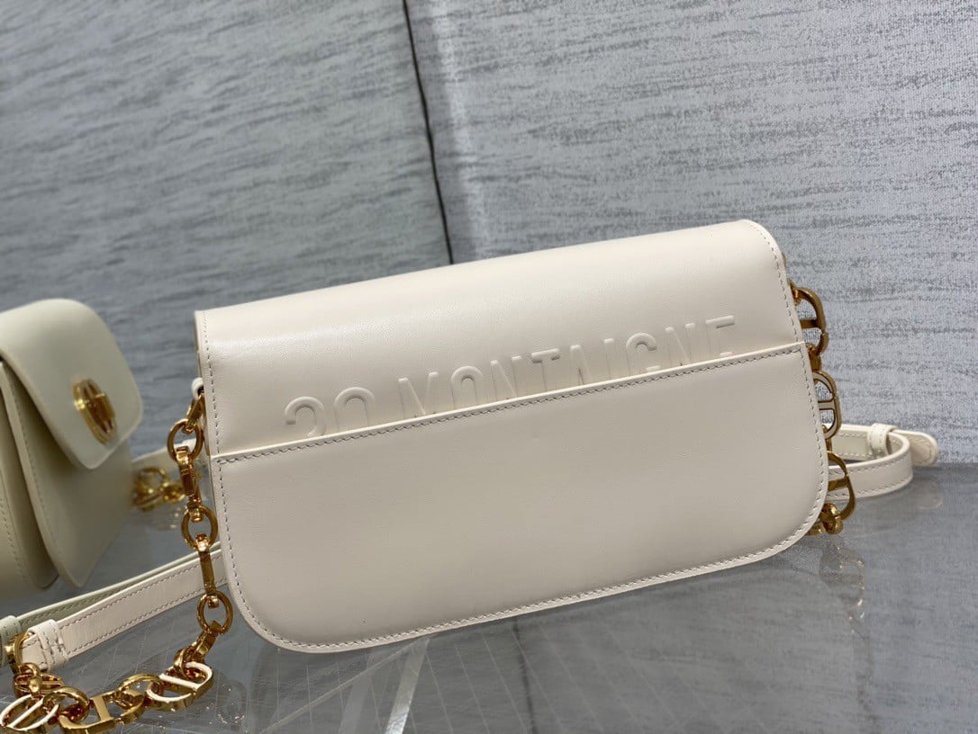 Dior 30 Montaigne Avenue Bag In White Box Calfskin