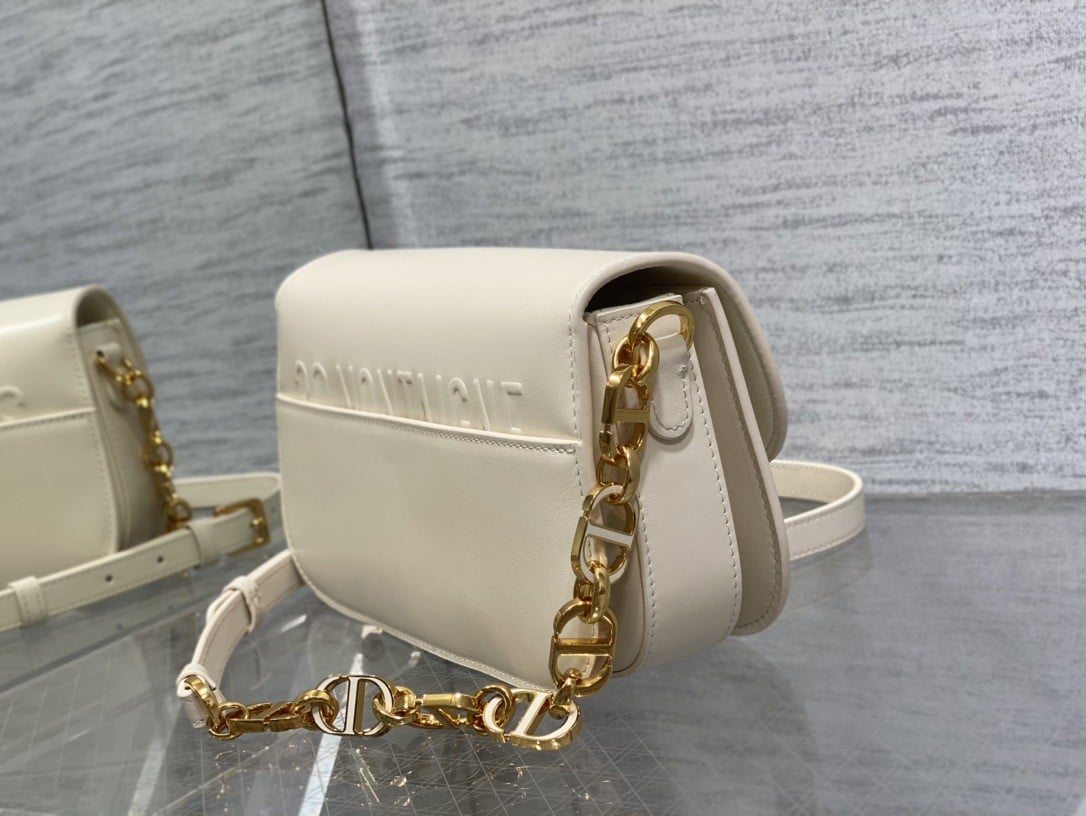 Dior 30 Montaigne Avenue Bag In White Box Calfskin