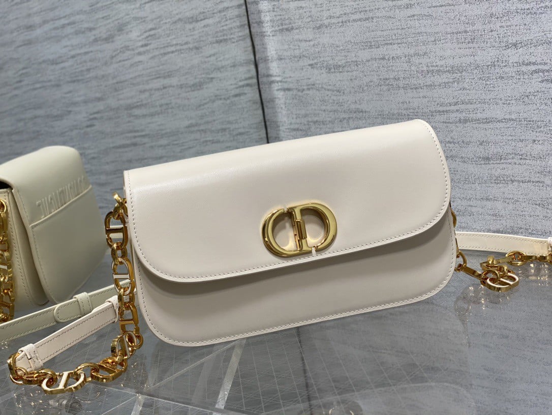 Dior 30 Montaigne Avenue Bag In White Box Calfskin