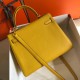 Hermes Kelly 32cm Retourne Bag in Yellow Clemence Leather GHW