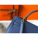 Hermes Kelly 32cm Sellier Bag in Blue Agate Epsom Calfskin GHW