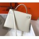 Hermes Kelly 32cm Sellier Bag in Craie Epsom Calfskin GHW