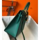 Hermes Kelly 32cm Sellier Bag in Malachite Epsom Calfskin GHW