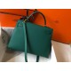 Hermes Kelly 32cm Sellier Bag in Malachite Epsom Calfskin GHW