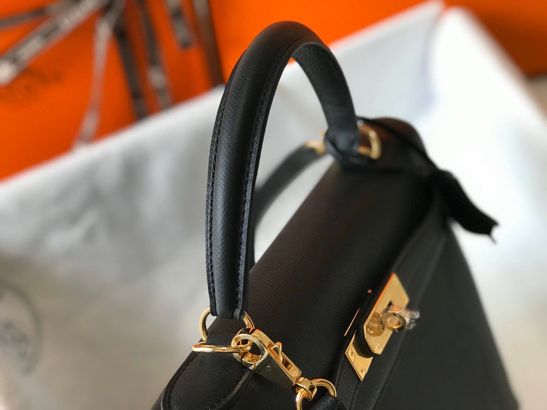 Hermes Kelly 32cm Sellier Bag in Black Epsom Calfskin GHW