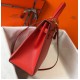 Hermes Kelly 32cm Sellier Bag in Red Epsom Calfskin GHW