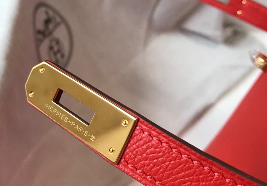 Hermes Kelly 32cm Sellier Bag in Red Epsom Calfskin GHW