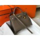 Hermes Kelly 32cm Sellier Bag in Taupe Epsom Calfskin GHW