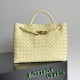 Bottega Veneta Medium Andiamo Bag In Ice Cream Intrecciato Lambskin