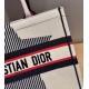 Dior Large Book Tote Bag In DiorAlps White Three-Tone Embroidery