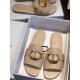 Dior 30 Montaigne Slides In Beige Calfskin