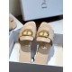 Dior 30 Montaigne Slides In Beige Calfskin