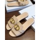 Dior 30 Montaigne Slides In Beige Calfskin