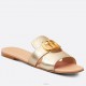 Dior 30 Montaigne Slides In Gold Metallic Calfskin