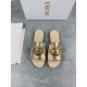 Dior 30 Montaigne Slides In Gold Metallic Calfskin