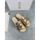 Dior 30 Montaigne Slides In Gold Metallic Calfskin