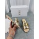 Dior 30 Montaigne Slides In Gold Metallic Calfskin