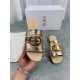 Dior 30 Montaigne Slides In Gold Metallic Calfskin