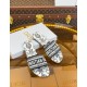 Dior Dway Slides In Dior Bandana Embroidery Cotton