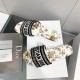 Dior Dway Slides In White Jardin Botanique Embroidered Cotton