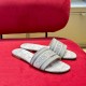 Dior Dway Slides In Grey Rêve d'Infini Embroidery Cotton