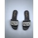 Dior Dway Slides In Black Embroidered Cotton